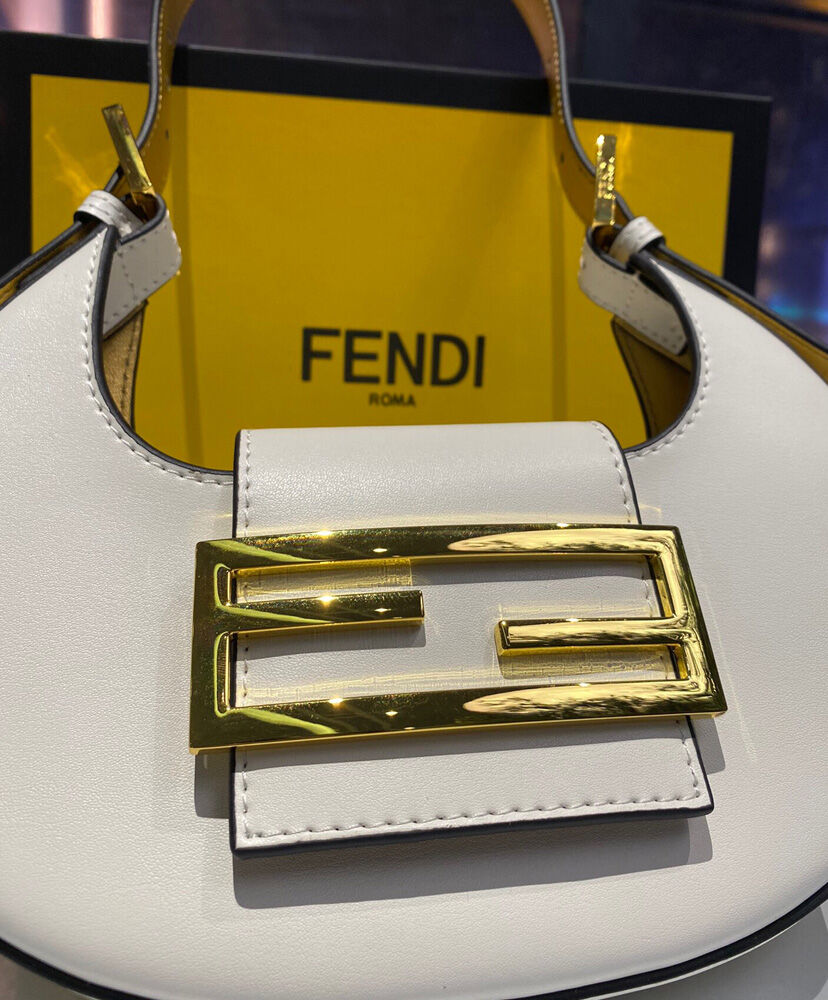 Fendi Cookie Mini Hobo Bag 8BS065 White